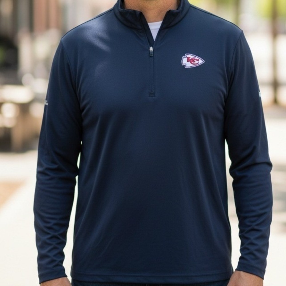 Sport-Tek Kansas City Chiefs Navy‎ Blue 1/4 Zip Pullover KU Health Logo 3XL